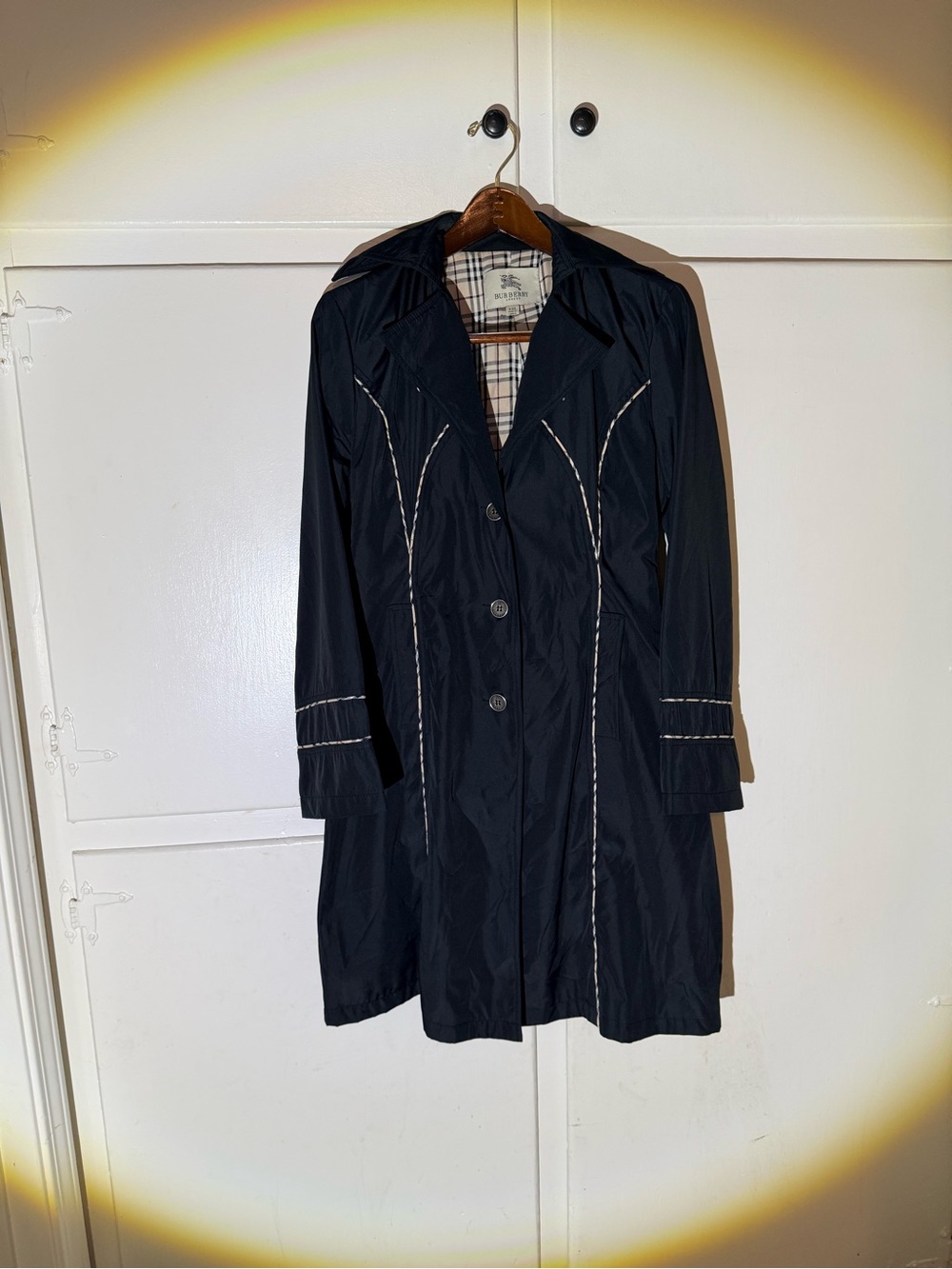 Burberry Black Trench Coat with Signature Check Lining